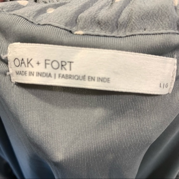 OAK + FORT Light Blue Polka Dot Midi Skirt - Picture 3 of 5